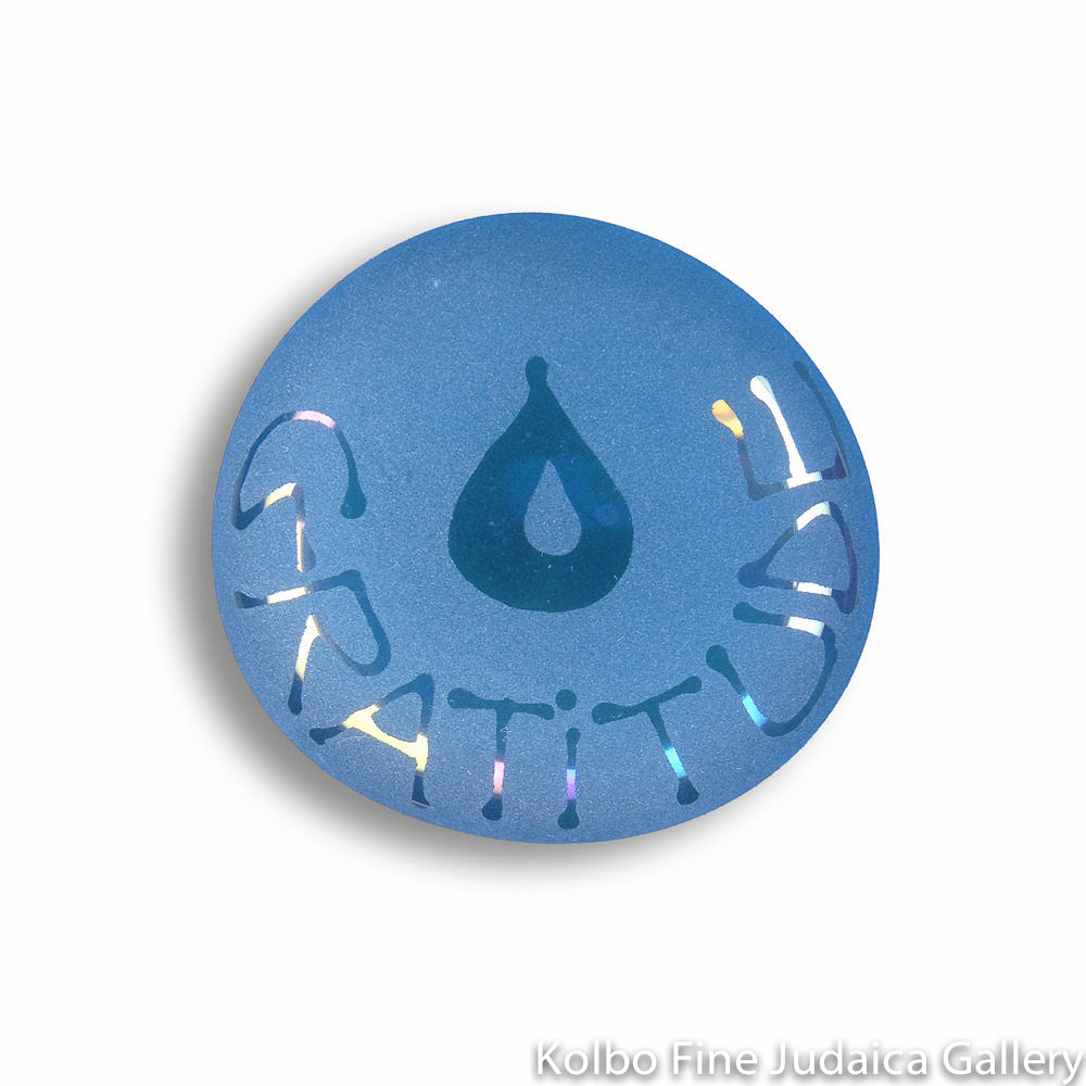 Intention Stone, Gratitude Etched on Glass