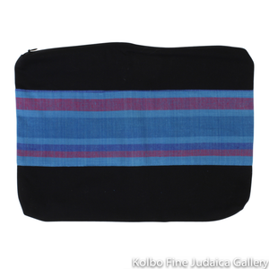 Tallit Set, Jewel Tones of Turquoise, Purple, and Pink, Hand-Spun Cotton and Silk, with Bag, Ethically and Sustainably Made