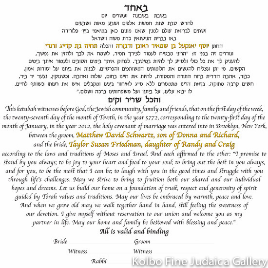 Text Only - No Artwork Ketubah