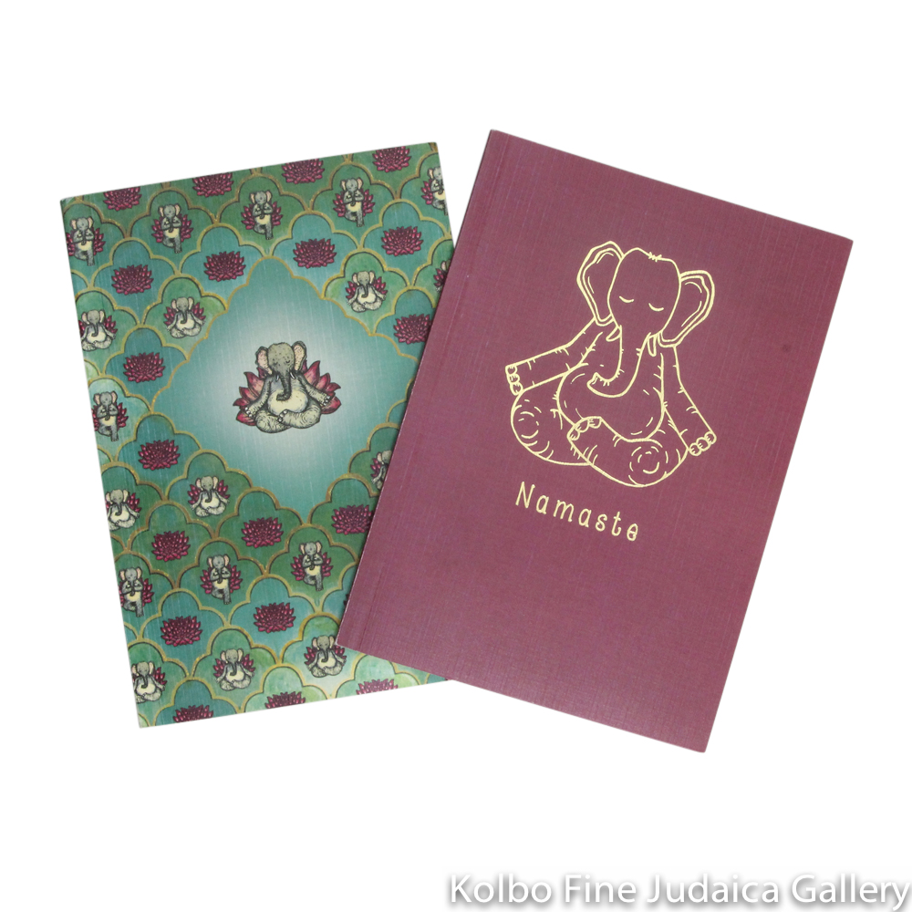 Notebook Set, Namaste Design, Full Color Cover and Gold Foil Set of Two, Lined Paper