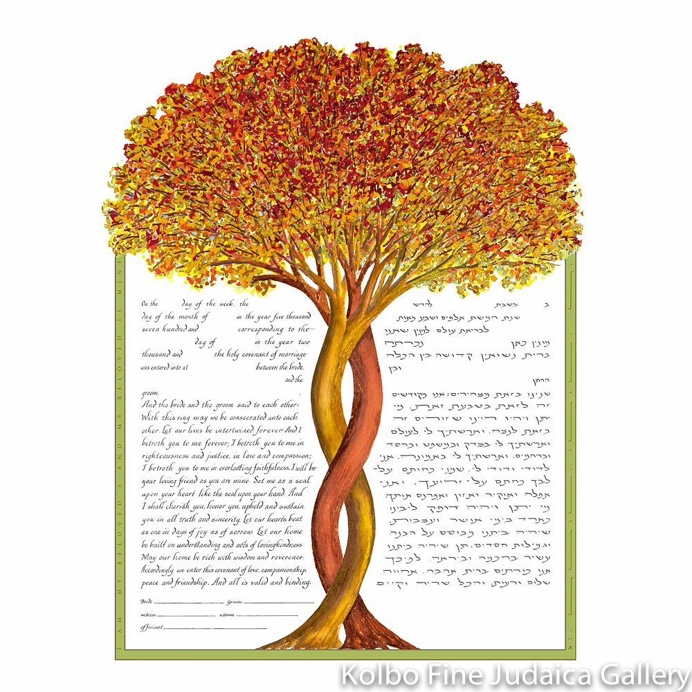 Fall Intertwining Trees Ketubah