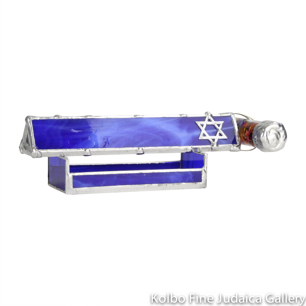 Kaleidoscope and Stand, Simcha Design with Star of David, Cobalt Blue