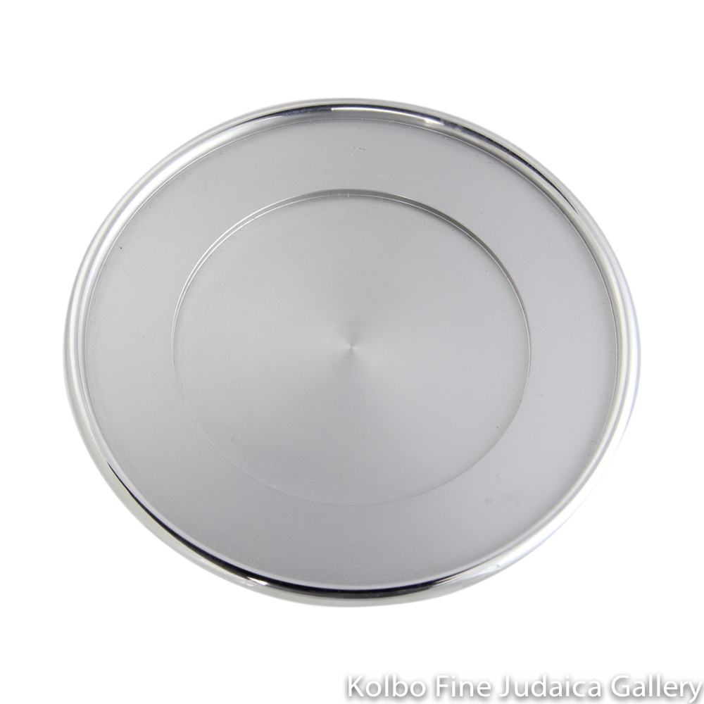 Saucer for Kiddush Cup, Natural-Colored Aluminum