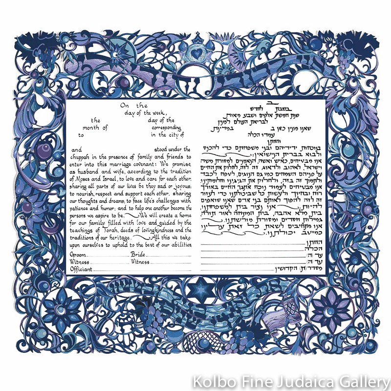 Birds of Paradise Papercut Ketubah