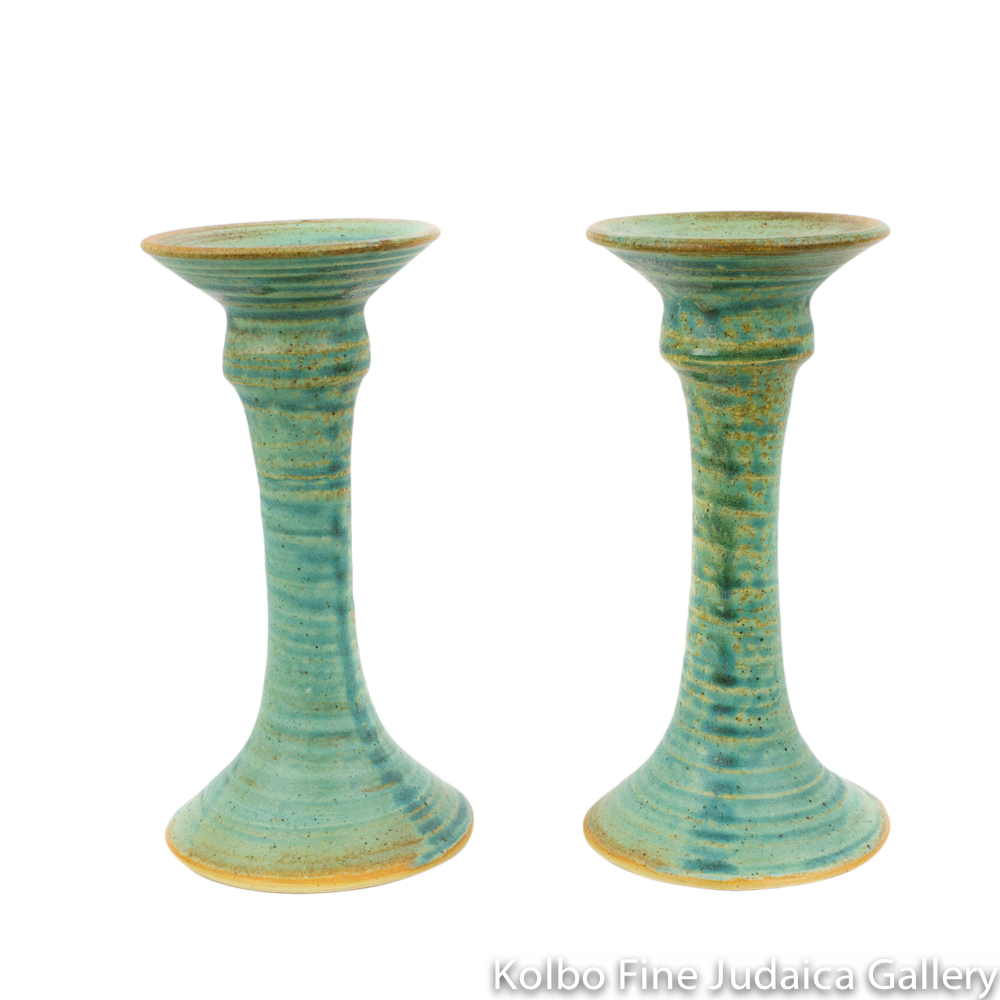 Candlesticks, Ceramic with Patina Glaze