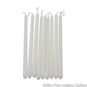 Chanukah Candles, White on White, Unscented Dripless Paraffin