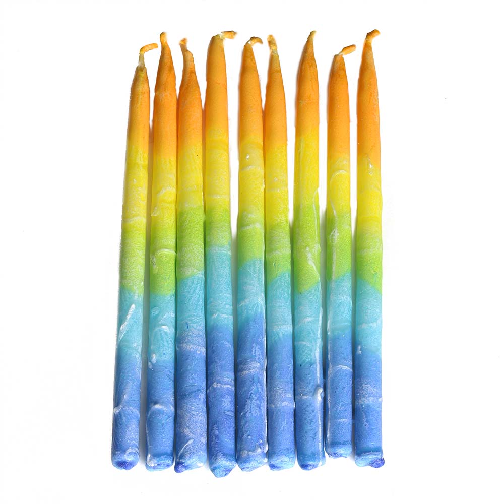 Chanukah Candles, Rainbow, Dripless