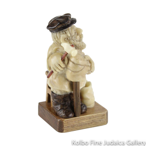 Collectable, Shoemaker in Shtetl Scene, Hand-Carved from Tagua Nut and Wood