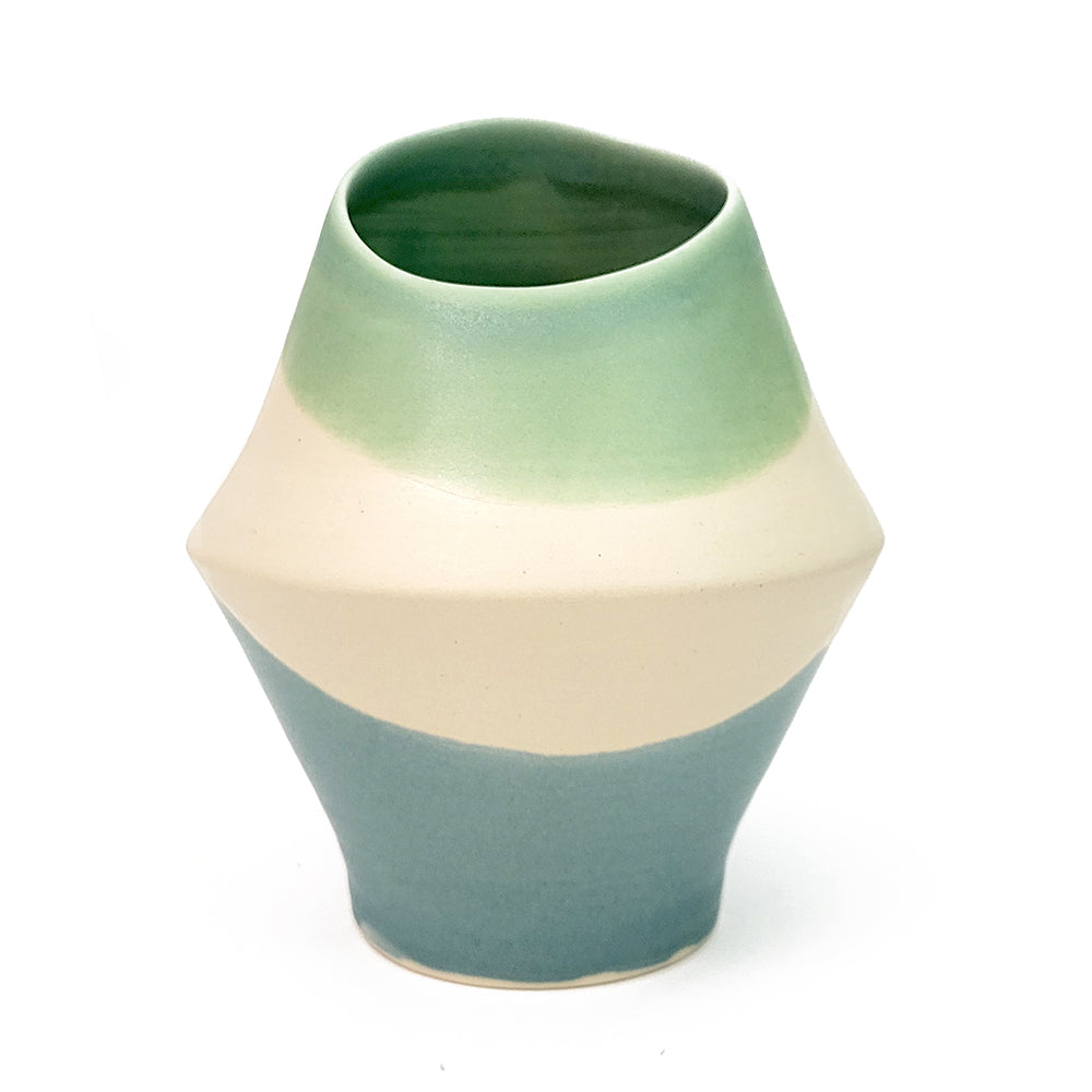 Vase, Sculptural Ceramic Design, One Of A Kind Piece, 8" x 7"