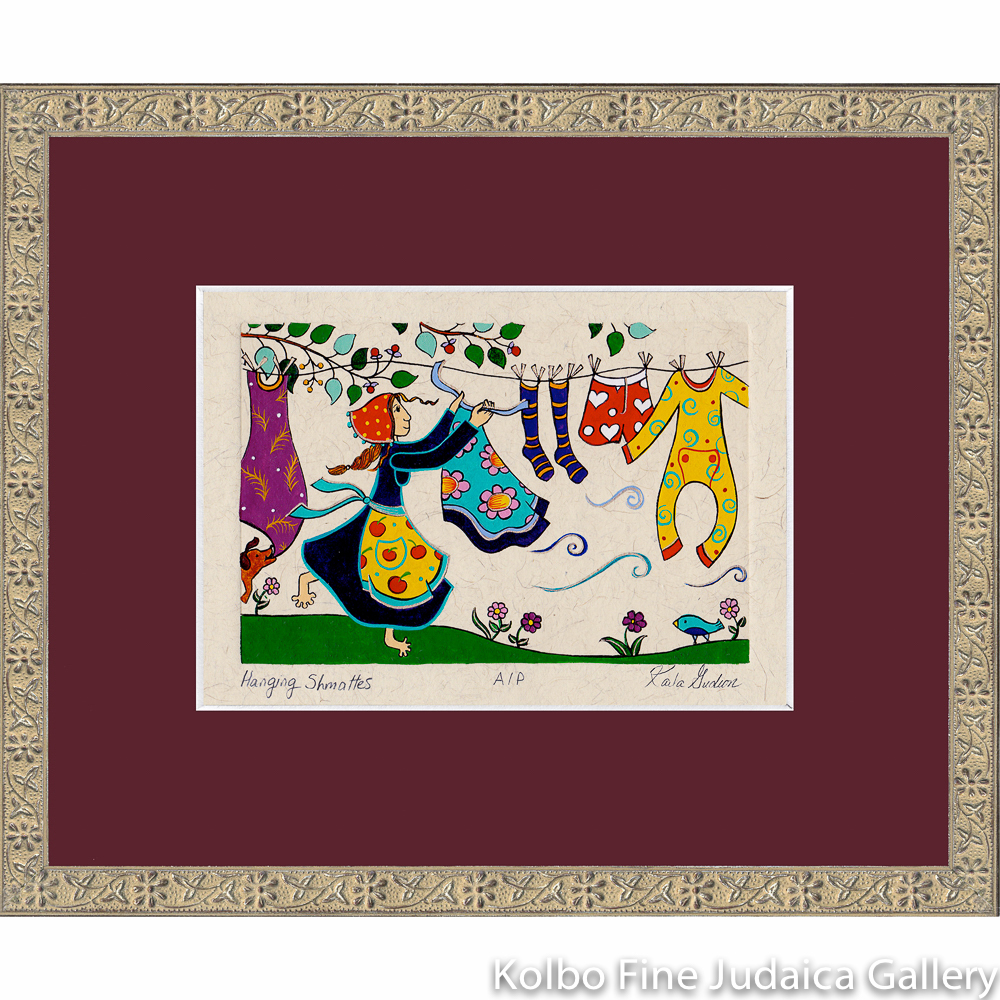 Hanging Shmattes Painting, Framed