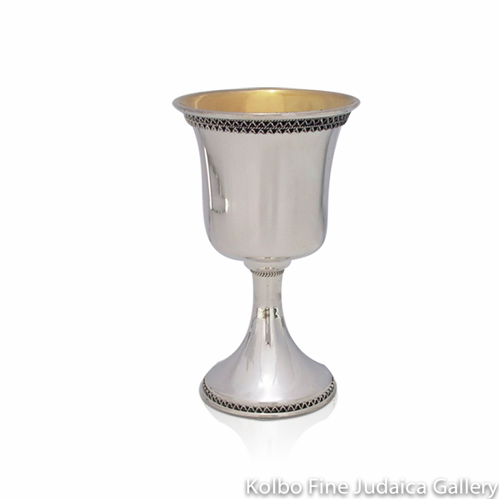 Kiddush Cup, Traditional Design, Sterling Silver, Small