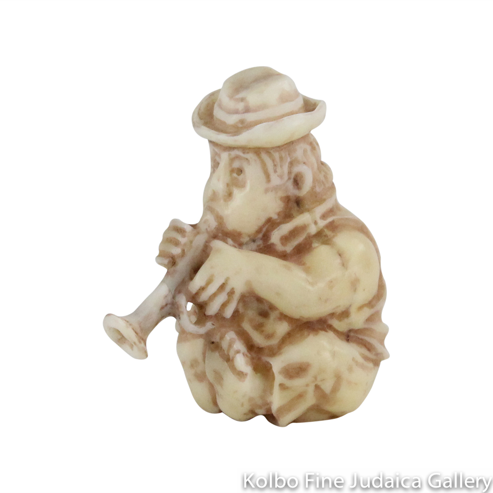 Collectable, Trumpet Player, Small Size, Hand-Carved from Tagua Nut and Wood