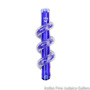 Wedding Glass Mezuzah, Entwined Rings Style