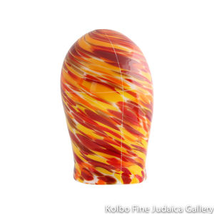 Breaking Glass and Pouch, Warm Colors, Red, Yellow, Orange Hand-Blown Glass