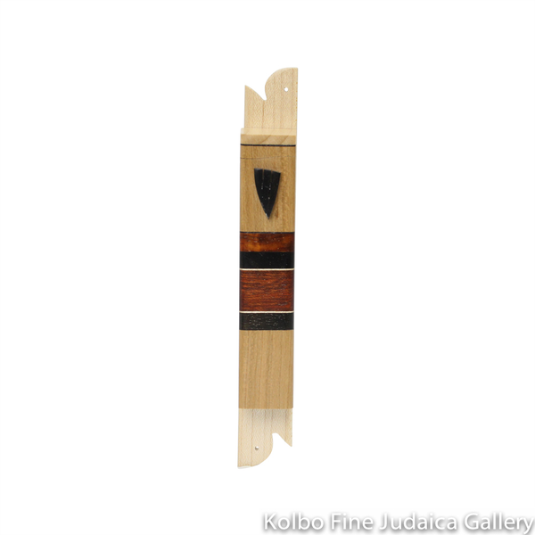 Mezuzah, Light Designs, Mixed Woods - Kolbo Fine Judaica Gallery