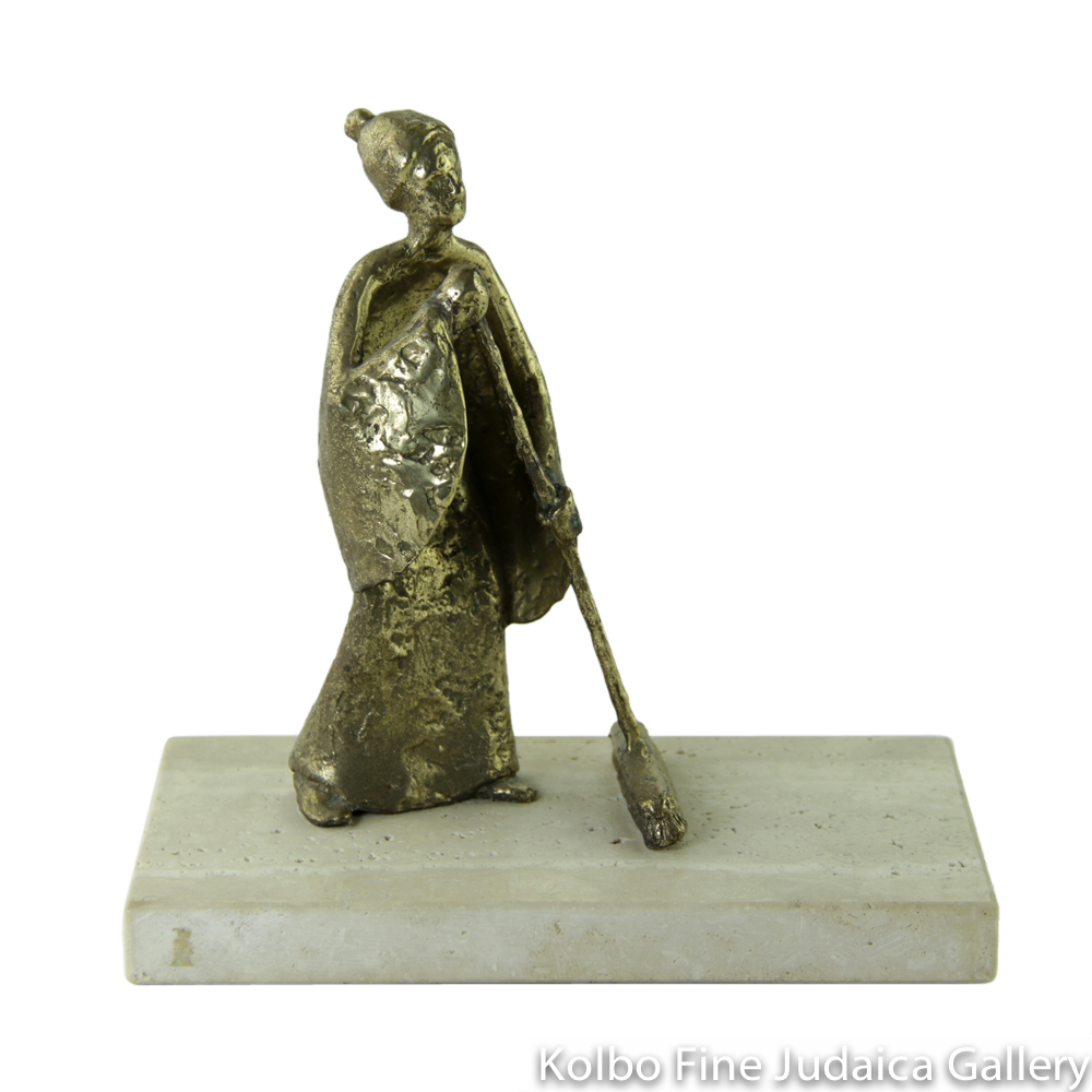 Cleaner of Harav Berlin Street, Bronze Sculpture on Marble Base, 7’’, Limited Edition of 18 Pieces