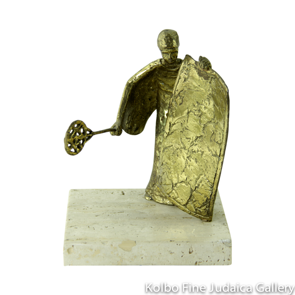 Ritual Cleaning for the Sabbath, Bronze Sculpture on Marble Base, 7’’, Limited Edition of 18 Pieces