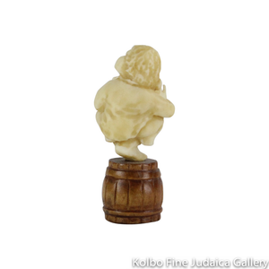 Collectable, Dancer on Barrel, Small Size, Hand-Carved from Tagua Nut and Wood