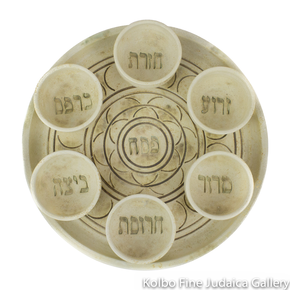 Seder Plate and Bowls, Ceramic with Matte Glaze