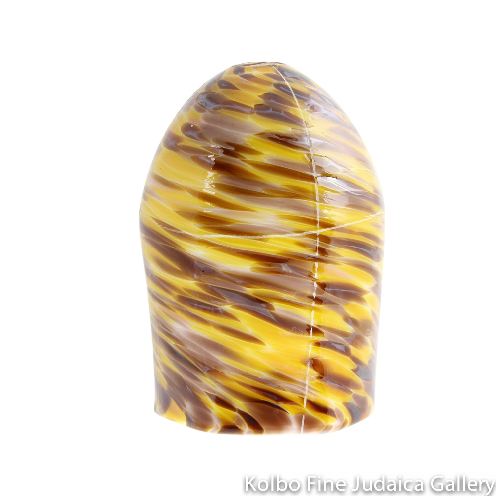 Breaking Glass and Pouch, Earthy Brown and yellow Colors, Hand-Blown Glass