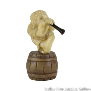 Collectable, Horn Player, Small Size, Hand-Carved from Tagua Nut and Wood