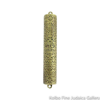 Mezuzah, Brass, Filigree Design, Israel Museum Collection