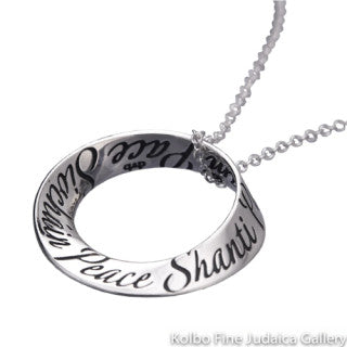 Necklace, “Peace” Mobius Strip Sterling, Sterling Silver
